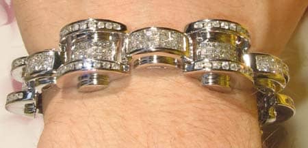 14K Gold & Diamond Motorcycle Bracelet 104 - Image 2