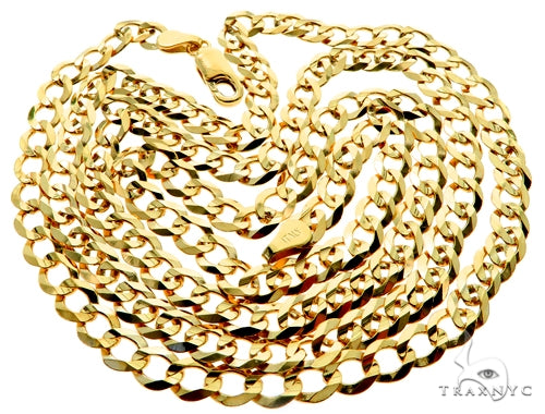 10k Yellow Gold Curb Link Chain 5mm 30 Inches  57242 - Image 4