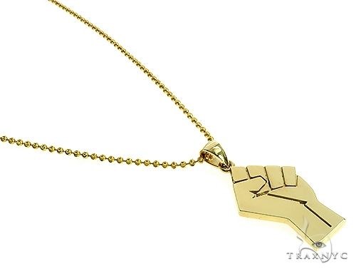 10K Gold Power Fist, BLM, Pendant Set 66333 - Image 2