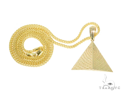 10K Gold Pyramid Pendant Set  44432 - Image 2