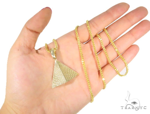 10K Gold Pyramid Pendant Set  44432 - Image 9