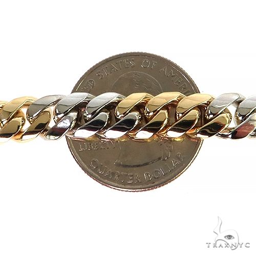 10k Two Tone Gold Solid Miami Cuban 18 Inches 8mm 68167 - Image 4