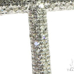 10K White Gold Small Diamond Crowned Cross 63615 - Image 4