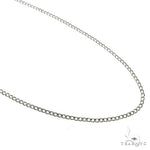 10K White Gold Thin Hollow Curb Link Chain 24 Inches 2.3mm   67263 - Image 1