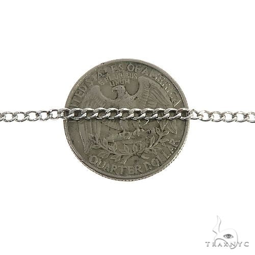 10K White Gold Thin Hollow Curb Link Chain 24 Inches 2.3mm   67263 - Image 3