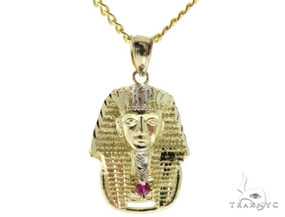 Small Pharaoh Pendant 20, 24 Inches Cuban Chain Set 56886 - Image 1