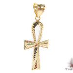 10K Yellow Gold Ankh Cross Crucifix 33927 - Image 2