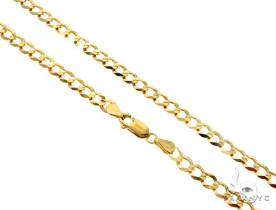 10k Yellow Gold Solid Curb Link Chain 26 Inches 4.7mm 57241 - Image 1