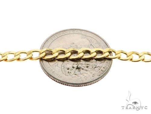 10K Yellow Gold Hollow Curb Link Chain 24 Inches 4.2mm   61603 - Image 3