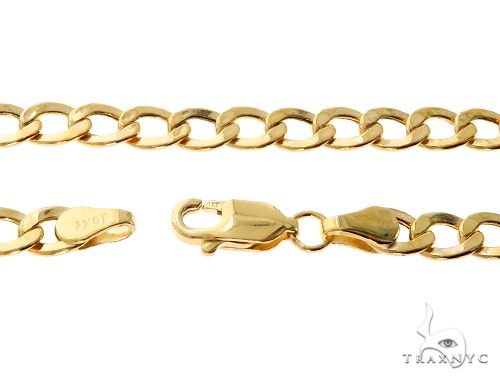 10K Yellow Gold Hollow Curb Link Chain 24 Inches 4.2mm   61603 - Image 6
