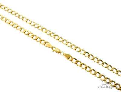 10K Yellow Gold Hollow Curb Link Chain 20 Inches 5.3mm   61645 - Image 1