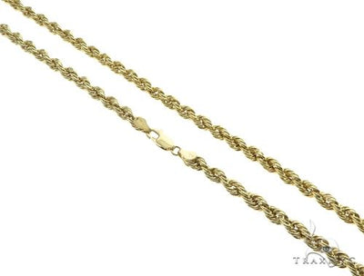 10k Yellow Gold Hollow Rope Link Chain 24 Inches 3.8mm 63391 - Image 1