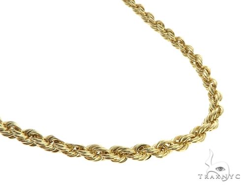 10k Yellow Gold Hollow Rope Link Chain 24 Inches 3.8mm 63391 - Image 2