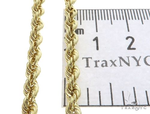 10k Yellow Gold Hollow Rope Link Chain 24 Inches 3.8mm 63391 - Image 5