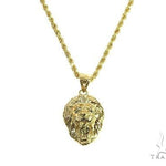 10K Yellow Gold Lion Head Pendant Set 66591 - Image 1