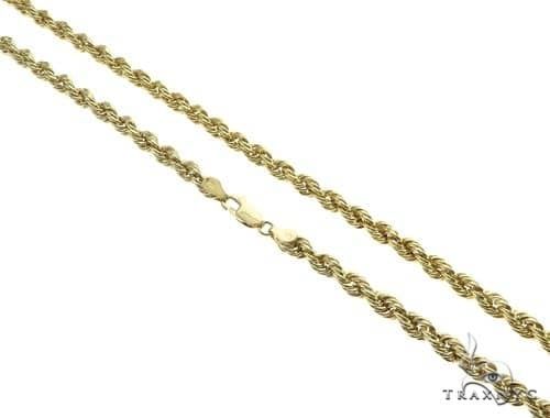 10K Yellow Gold Semi-Solid Rope Link Chain 28 Inches 4.7mm   66383 - Image 2