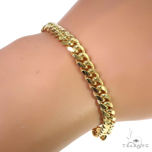 10K Yellow Gold Solid Miami Cuban Link Bracelet 8 Inches 7mm 70641 - Image 4