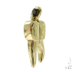 10K Yellow Gold Tooth Pendant Box Link Chain Set 57226 - Image 4