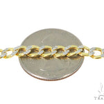 10k Yellow Gold Pave Hollow Curb Link Chain 18 Inches 5mm 57607 - Image 4