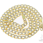 10K Yellow Gold Pave Hollow Curb Link Chain 24 Inches 4.5mm 57613 - Image 2