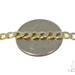 10K Yellow Gold Pave Hollow Curb Link Chain 24 Inches 4.5mm 57613 - Image 3