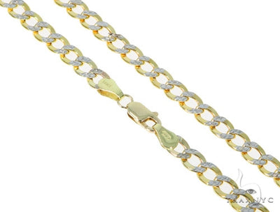 10k Yellow Gold Hollow Cuban Link Diamond Cut Chain 24 Inches 4.8mm   57609 - Image 1