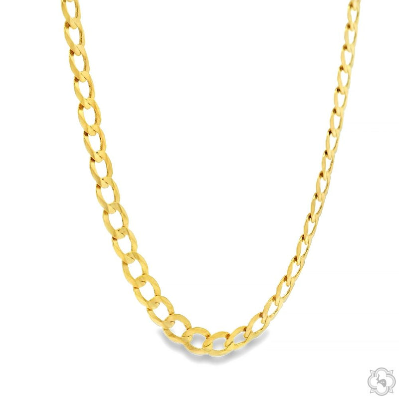 10k Yellow Gold Hollow Curb Link Chain 24 inches 3.5mm 65986 - Image 2