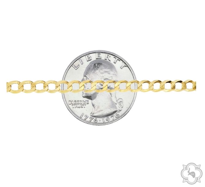 10k Yellow Gold Hollow Curb Link Chain 24 inches 3.5mm 65986 - Image 3
