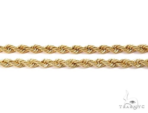 10k Yellow Gold Hollow Rope Link Chain 28 inches 3.2mm   64446 - Image 2
