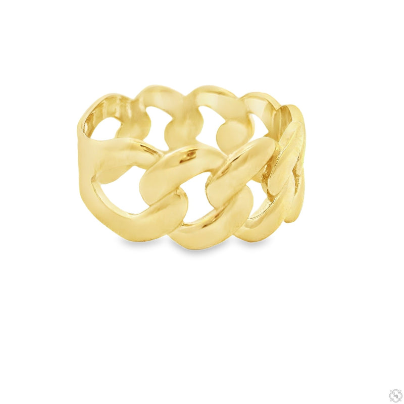 10k Yellow Gold Solid Miami Cuban Ring 10mm 70187 - Image 2