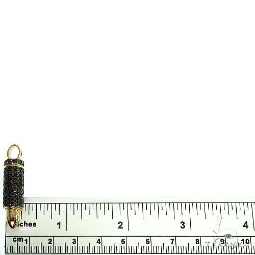 14K Gold Black Diamond Bullet Pendant 66446 - Image 4
