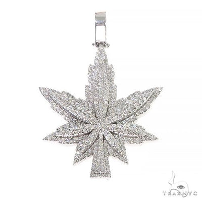 14K Gold Custom Made  Weed Pendant 66729 - Image 1