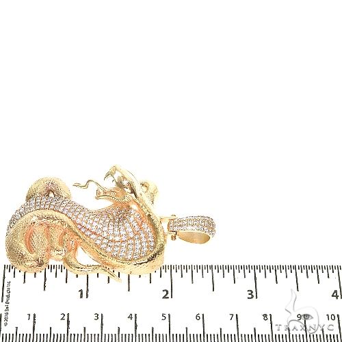 14K Gold Diamond Cobra Pendant 67271 - Image 6