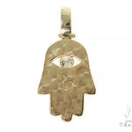 14K Gold Diamond Hamsa Pendant 66310 - Image 3