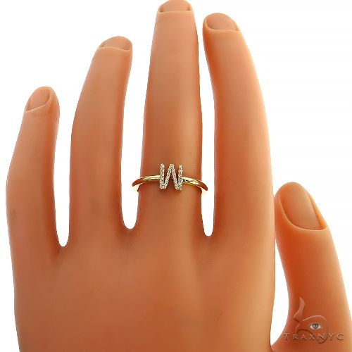 14K Gold Diamond Initial Ring 68721 - Image 6