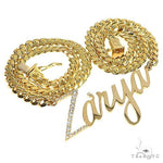 14K Gold Diamond Name Pendant With Miami Cuban Link Chain 66651 - Image 3