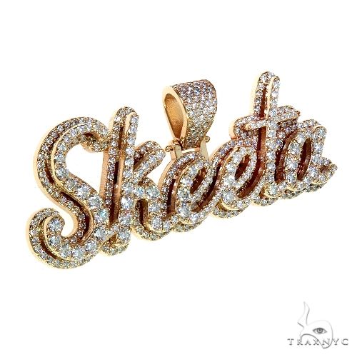 14K Gold Double Layer Diamond Name Pendant 66630 - Image 2