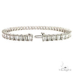14K Gold Emerald Diamond Bracelet (Lab) 68613 - Image 2