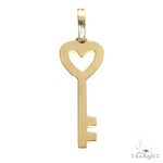 14K Gold Heart Key Diamond Pendant 66680 - Image 4