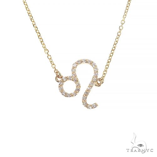 14K Gold Leo Diamond Necklace 66720 - Image 1