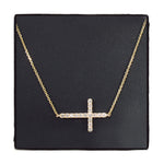 14K Gold Prong Diamond Cross Crucifix Necklace 32223 - Image 1