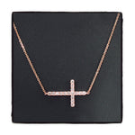 14K Gold Prong Diamond Cross Crucifix Necklace 32224 - Image 1