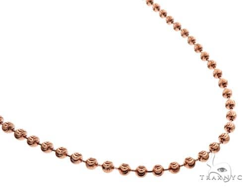 14K Rose Gold Moon Cut Chain 24 Inches 5mm   65889 - Image 2