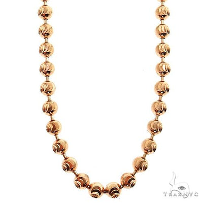 14K Rose Gold Moon Cut Chain 26 Inches 4mm   64611 - Image 1