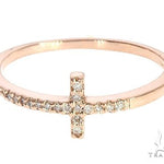 14K  Gold Prong Diamond Cross Ring 65306 - Image 3
