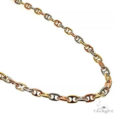 14k Three-color Gold Solid Anchor Link Chain 24 Inches 7.2mm 67398 - Image 1