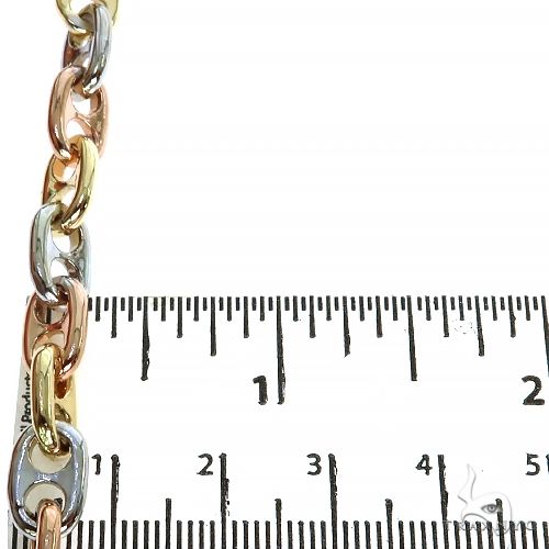14k Three-color Gold Solid Anchor Link Chain 24 Inches 7.2mm 67398 - Image 5