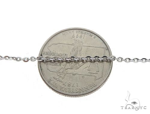 14K White Gold Mirror Rolo Chain 20 Inches 1mm   65592 - Image 3