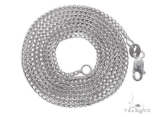 14K White Gold Solid Franco Chain 24 Inches 1.1mm 65609 - Image 3