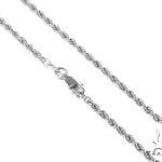 14K White Gold Diamond Cut Solid Rope 24 Inches 2.5mm   67535 - Image 1